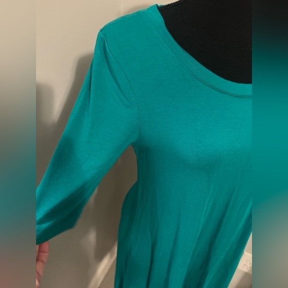 Cupio kelly green elbow sleeve cotton dress- size small - Picture 2 of 5